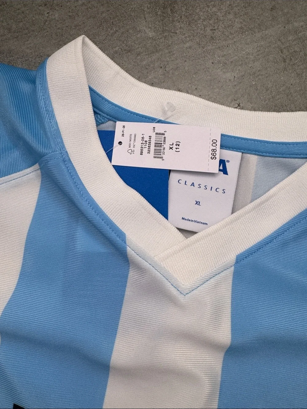 Gap kids XL Argentina Soccer Jersey - Light Blue & White Stripes or women’s